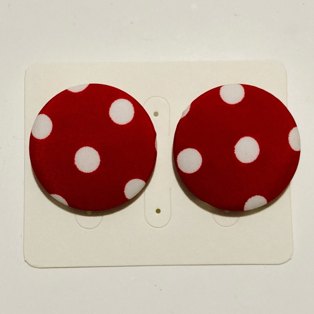 Red polka dot earrings